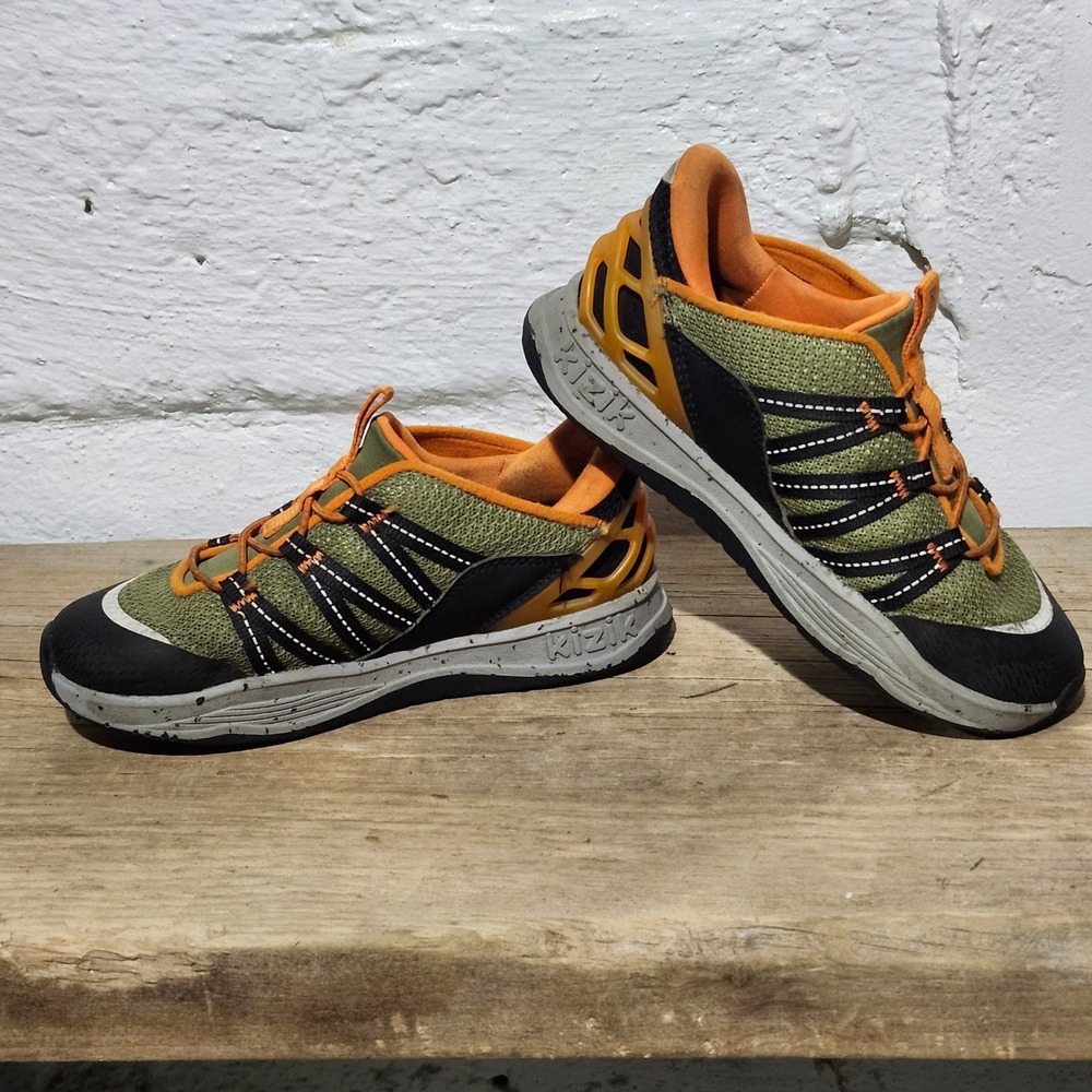 Kizik Kids Athens Hands-Free Slip On Sneakers Olive Orange 1Y D4FC KTRUOG03 - Picture 9 of 12